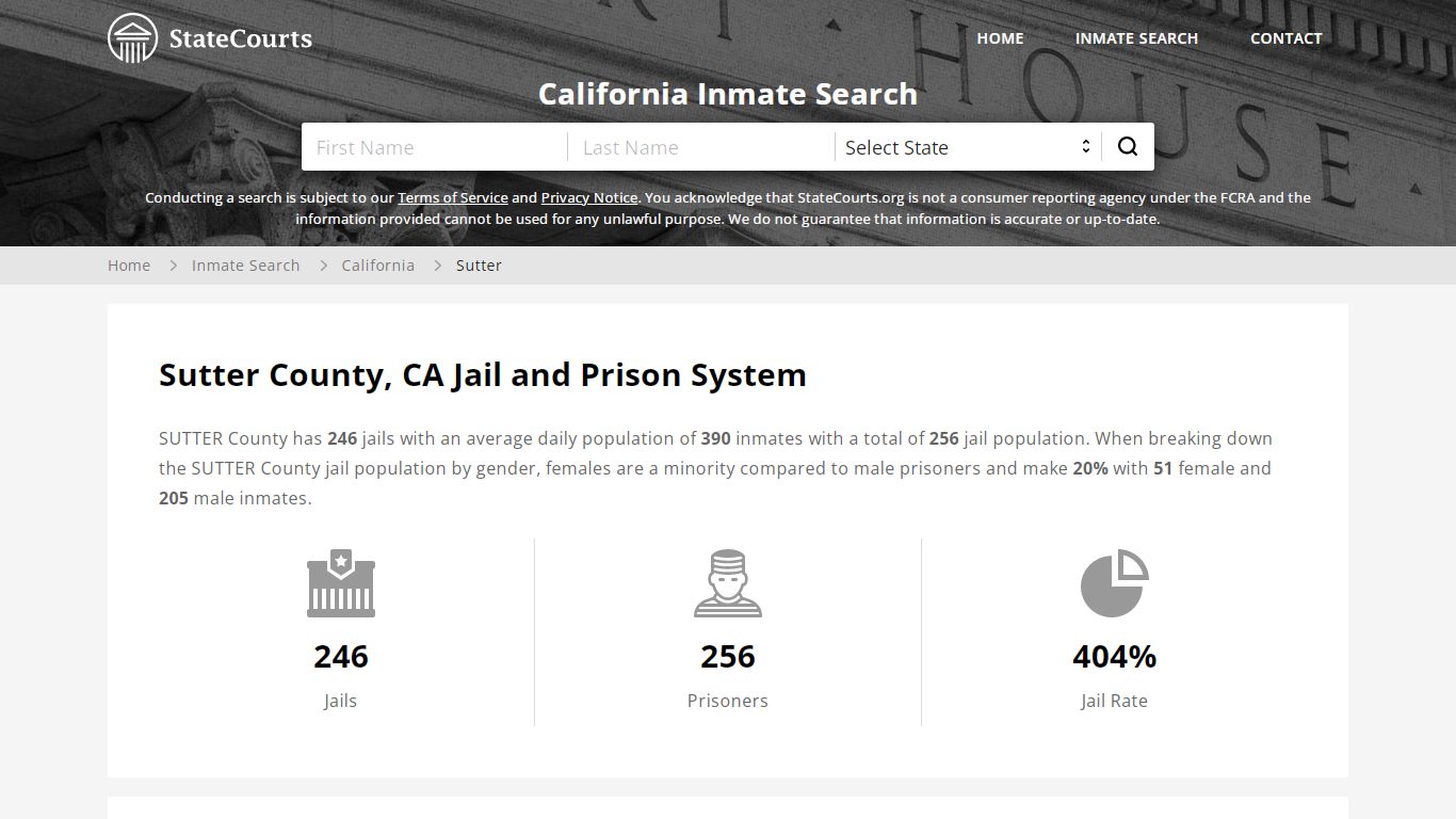 Sutter County, CA Inmate Search - StateCourts